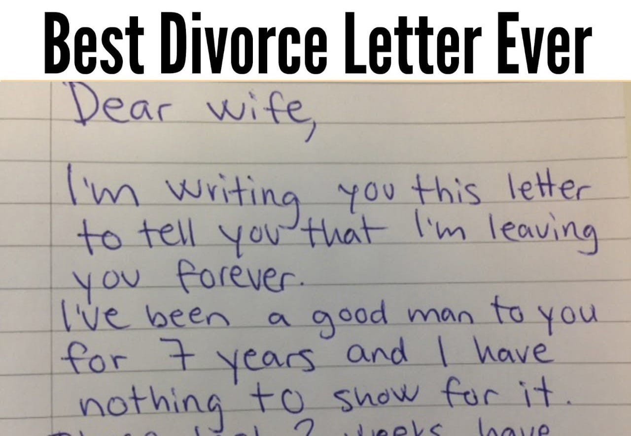 Wife Receives A Divorce Letter From Husband, Her Response Is Brilliant